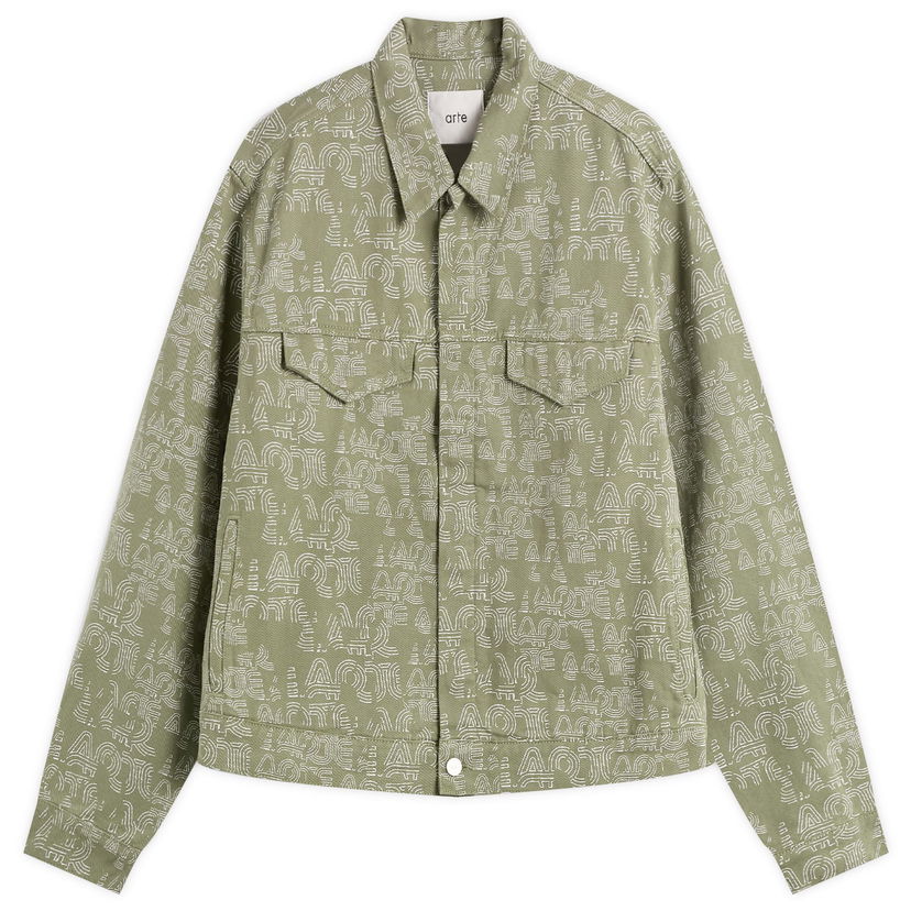 Jacka Arte Antwerp Allover Print Jacket, Size Large Grön | AW25-189J-GRN