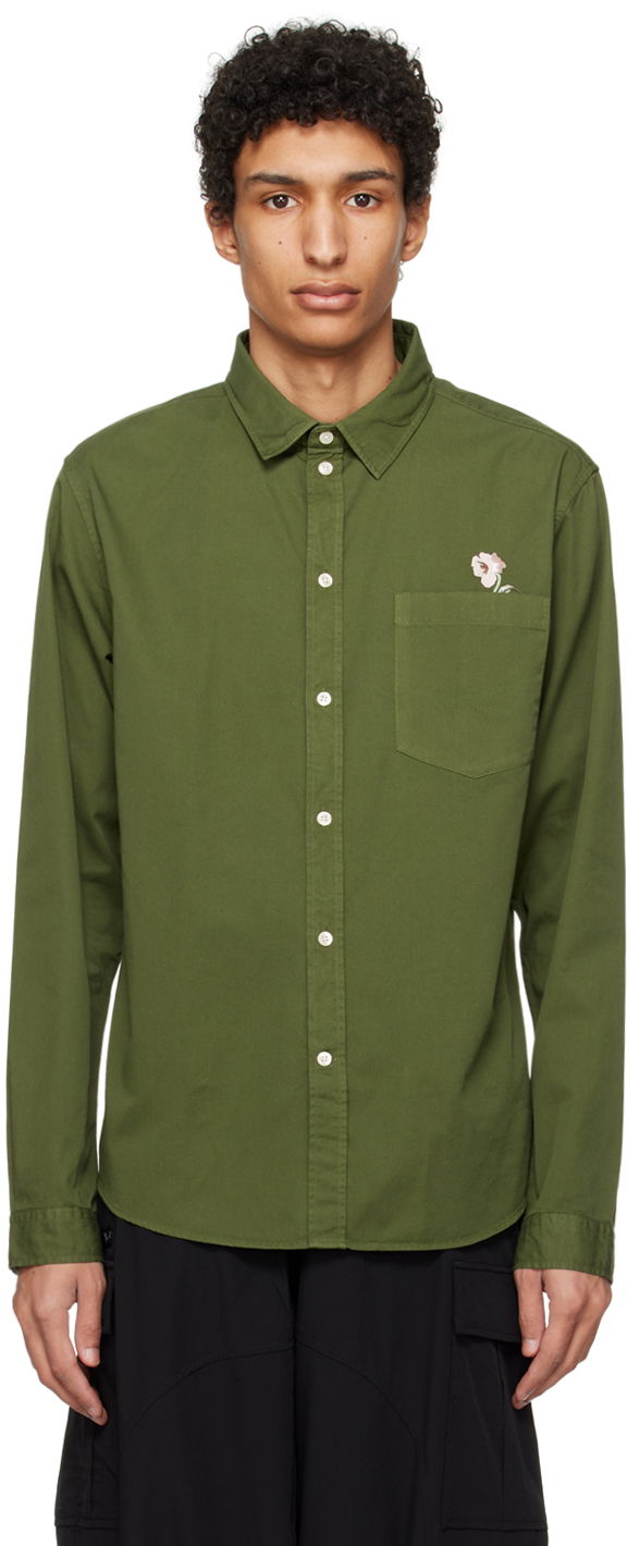 Skjorta Han Kjøbenhavn Han Kjobenhavn Embroidered Pocket Shirt Grön | M-133903