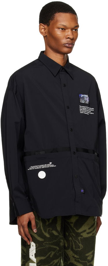 Skjorta AAPE by A Bathing Ape AAPE by A Bathing Ape Holographic Patch Shirt Svart | AAPSTM8441XXKBKX, 1