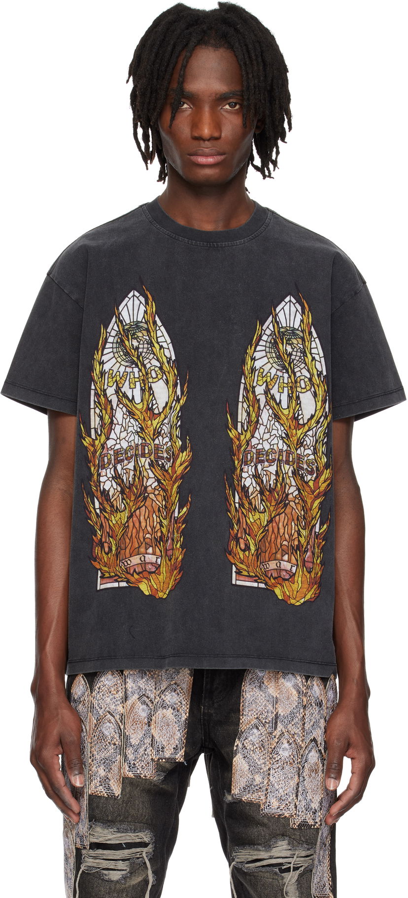 T-shirt Who Decides War Who Decides War Flame Glass T-Shirt Svart | 1110040002SE25