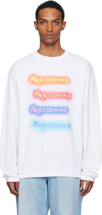 We11done Neon Logo Long Sleeve Tee