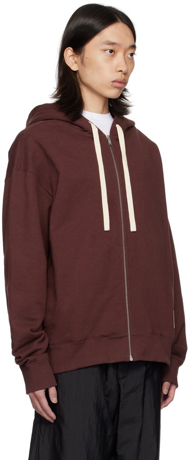 Sweatshirt Jil Sander Jil Sander Logo Patch Zip Hoodie Brun | J47HG0101_J20039, 1