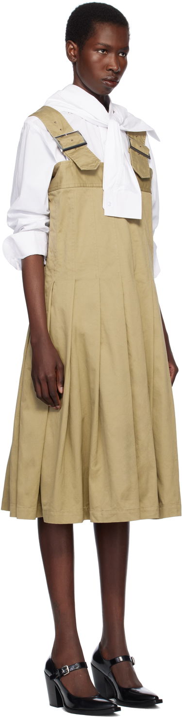 Klä Comme des Garçons Comme des Garçons Cotton Twill Midi Dress Beige | RO-A006-051, 1