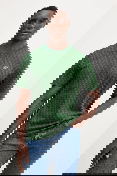 T-shirt Lacoste Monogram Pattern Crew Neck T-Shirt Grön | TH5902, 0
