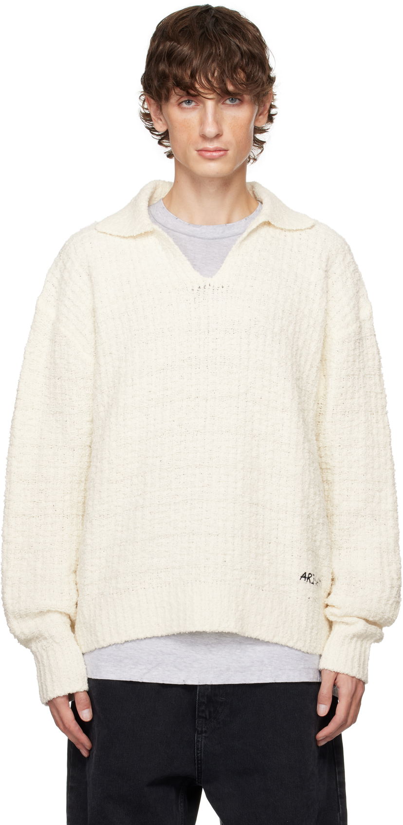 Polotröja AXEL ARIGATO Scale Textured Polo Vit | A2490001