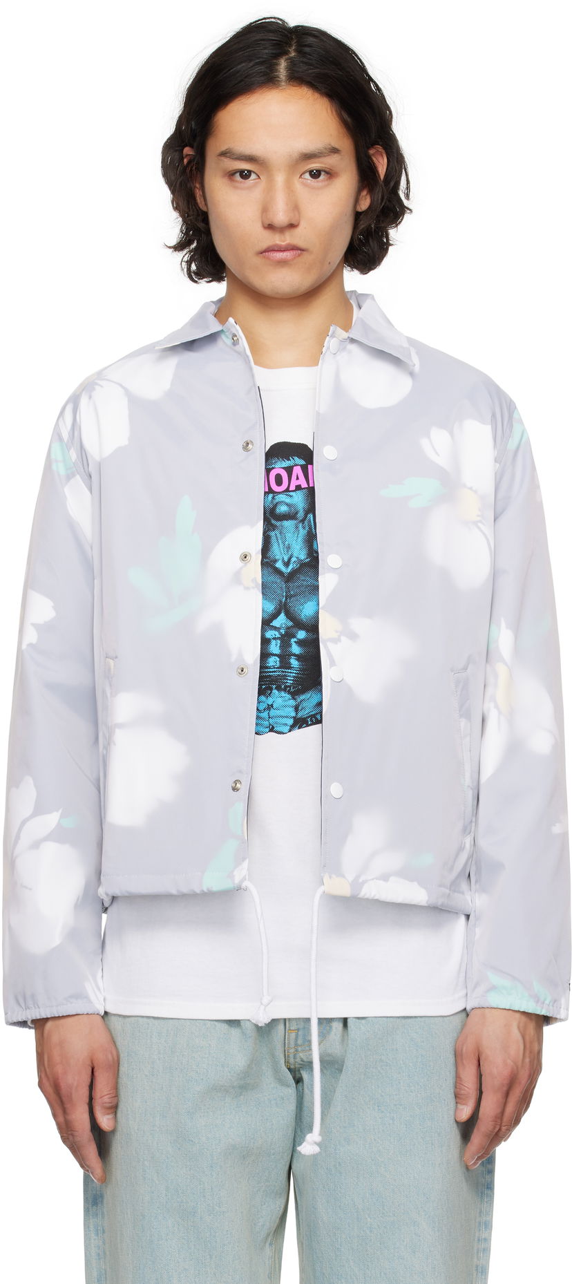 Vindjacka Noah Noah Outrigger Floral Print Jacket Grå | OW087SS25MUL