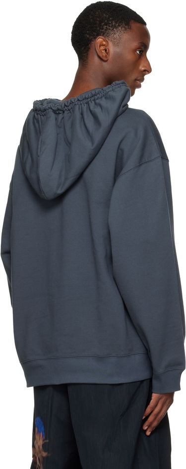 Sweatshirt Dries Van Noten Dries Van Noten Loose Fit Drawstring Kangaroo Pocket Hoodie Mörkblå | 252-021153-2611, 2