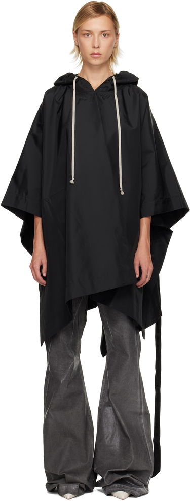Sweatshirt Rick Owens DRKSHDW Concordians Poncho Hoodie Svart | DS02E7245 NCV, 0