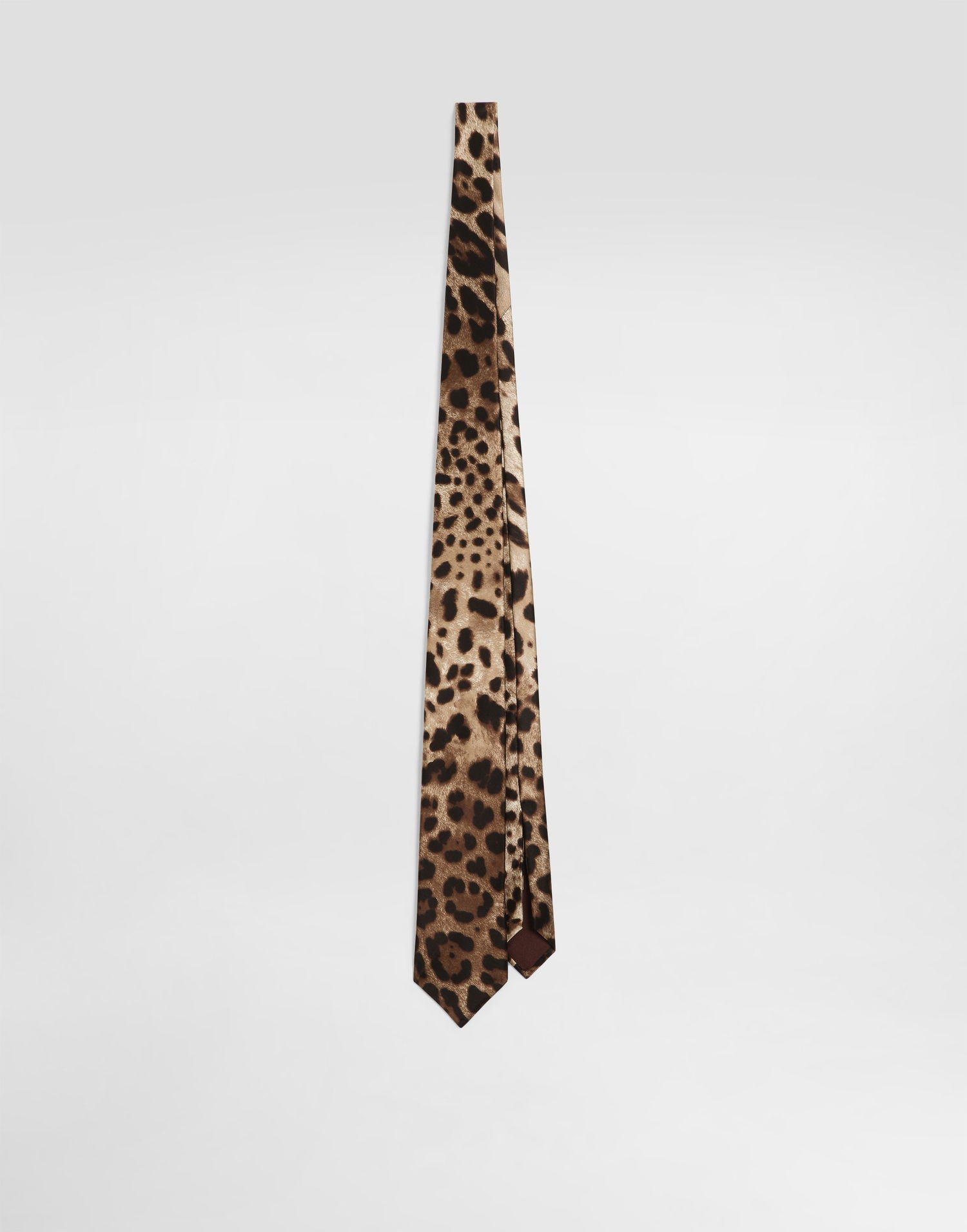 Tillbehör Dolce & Gabbana Dolce & Gabbana Satin Tie with Leopard Print Brun | GT181EFS1GTHY13M, 0
