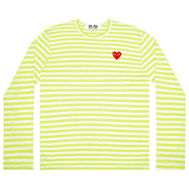T-shirt Comme des Garçons PLAY Pastelle Striped Long-Sleeve T-Shirt Grön | AZ T277 051 2, 0