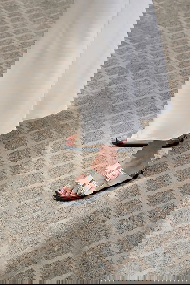 Sneakers och skor Birkenstock Birkenstock Arizona Droplet Buckle Slides Beige | 1030326, 6