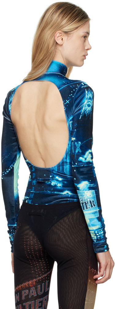 Kropp Jean Paul Gaultier Gaultier Velvet Printed Turtleneck Bodysuit Flerfärgad | 24/30-F-BD049-J554-59560100, 2