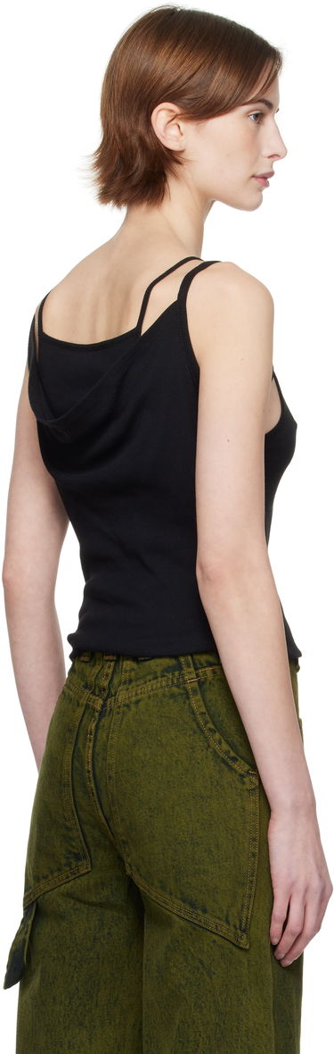 Linne Eckhaus Latta Eckhaus Latta Flip Tie-Front Tank Top Svart | 1205-EL-PS25-A -, 2