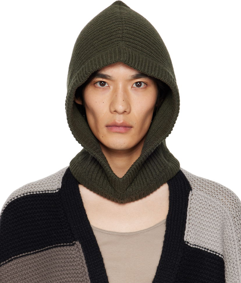 Hatt Rick Owens Rick Owens Concordians Cashmere Knit Hood Grön | RU02E1481 WSBR