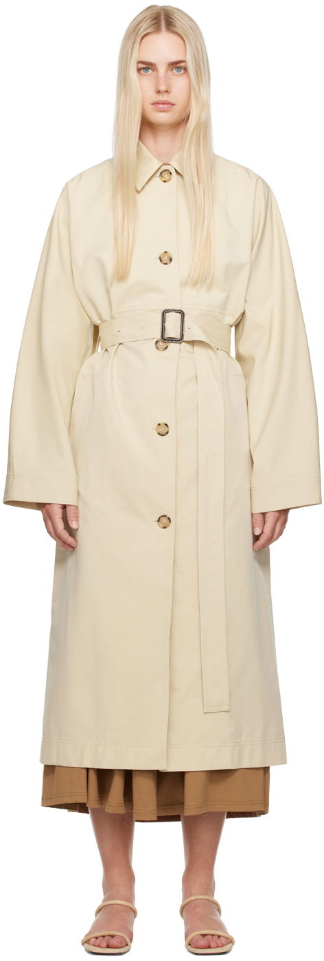 Trenchcoat TOTEME Tumbled Trench Coat Beige | 243-WRO0127-FB0197
