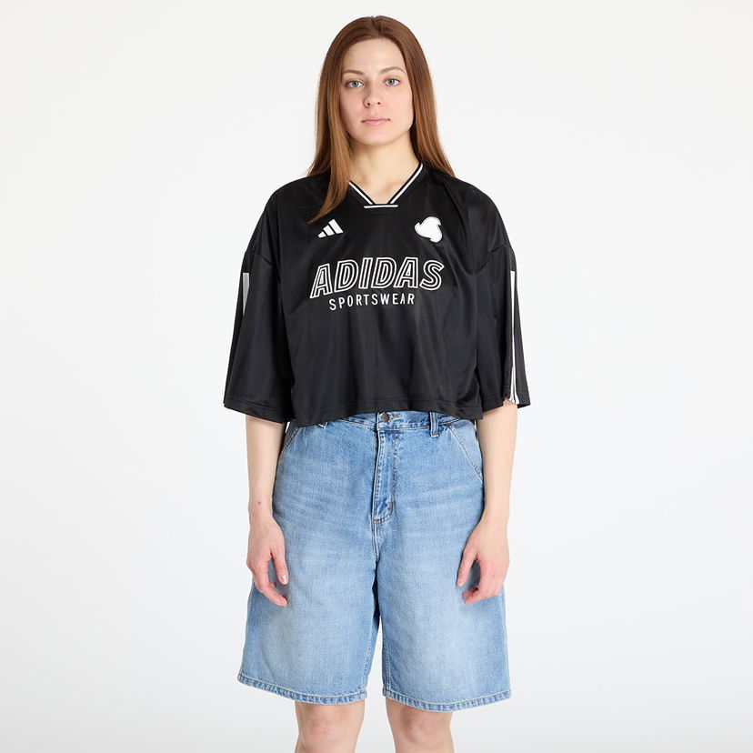 Crop top adidas Originals Tiro Cut 3 Stripes Oversized Mesh Crop Top Svart | JG4097