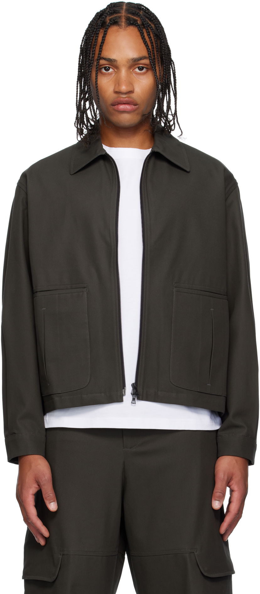 Jacka sage NATION Sage Nation Index Cotton Twill Jacket Grön | S118 INDEX JACKET COTTON TWILL