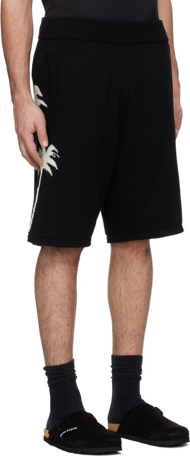 Shorts Palm Angels Knitted Palms Shorts Svart | PMHM012S25KNI0021003, 1