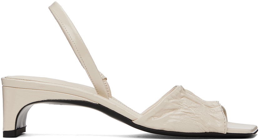 Sneakers och skor TOTEME The Gathered Scoop Heeled Sandals Vit | 241-WAS1000-LE0046