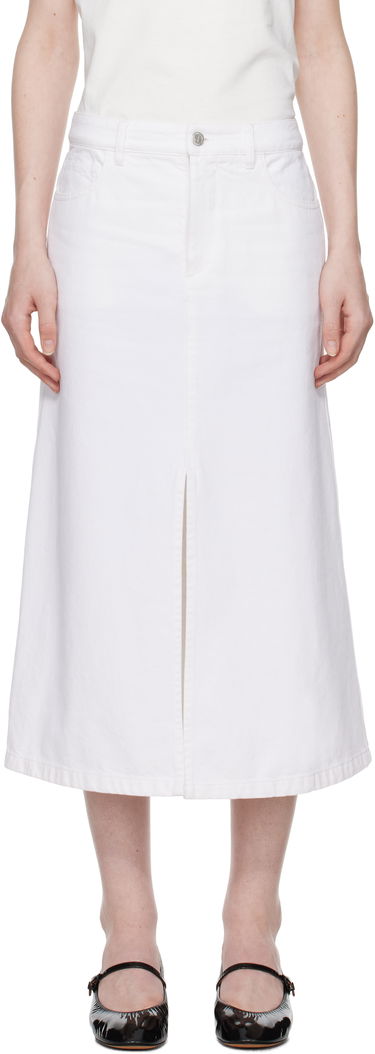 Kjol A.P.C. Denim Midi Skirt with Front Slit Vit | COGZV-F06423, 0