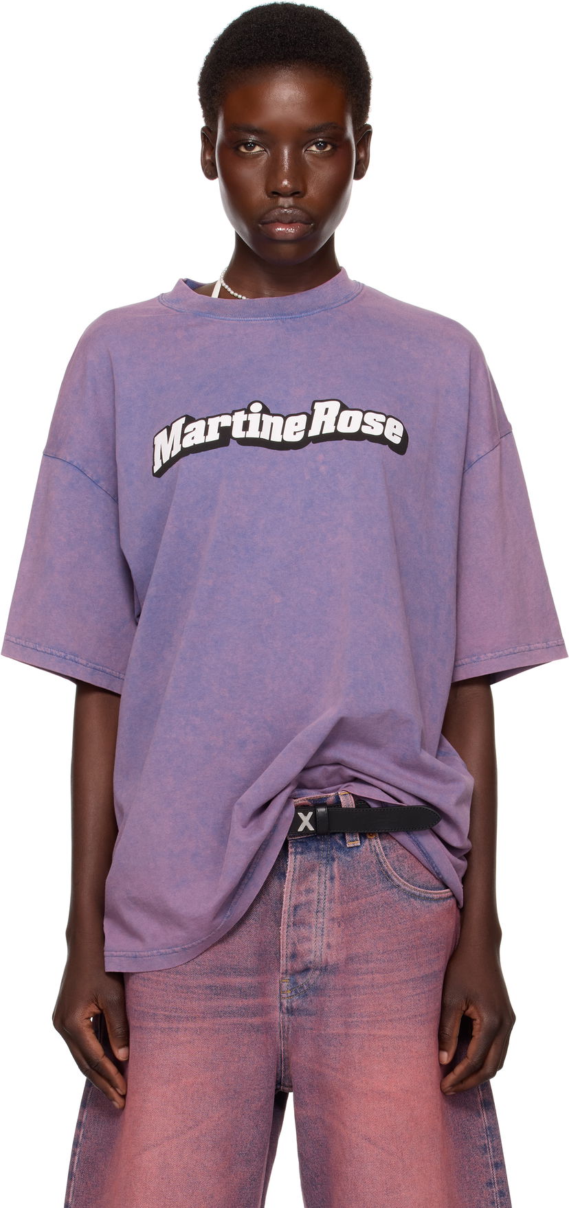 T-shirt Martine Rose Martine Rose Oversized Short Sleeve T-Shirt Purpur | 621JE03115