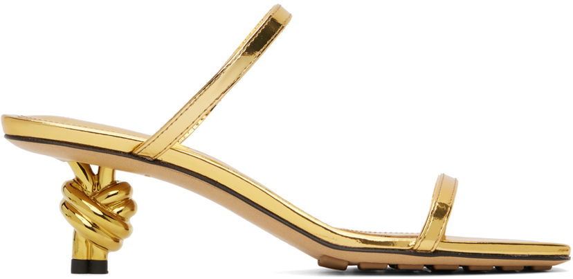 Tillbehör Bottega Veneta Bottega Veneta Blink Knot Heeled Sandals Gul | 775417 V3H60