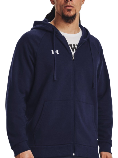 Sweatshirt Under Armour Rival Fleece Full-Zip Hoodie Mörkblå | 1379767-410