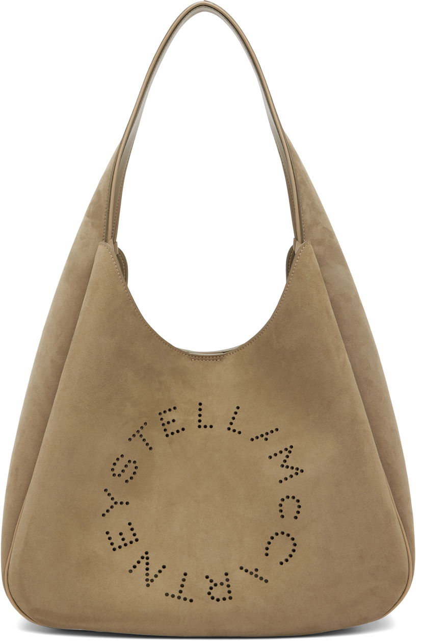 Tygpåse Stella McCartney Stella McCartney Faux-Suede Logo Tote Beige | 7B0102WP0590