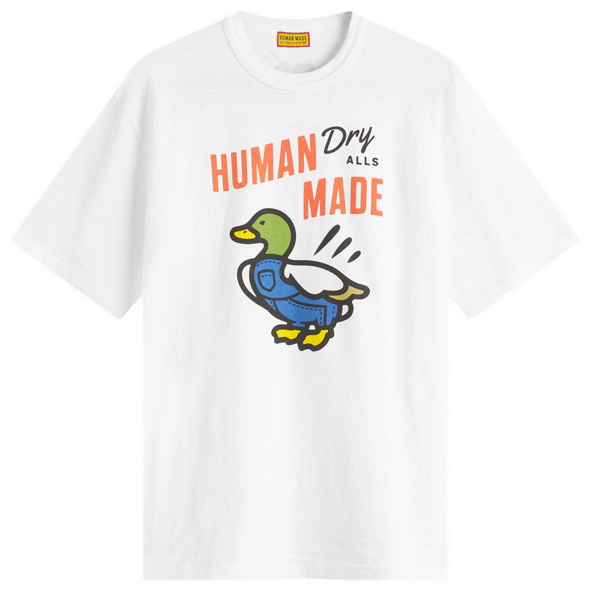 T-shirt Human Made Human Made Duck Overalls Graphic T-Shirt, Size Large Vit | HM29TE006-WHT