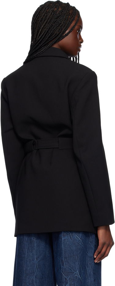 Jacka GANNI GANNI Bonded Crepe Blazer with Belt Svart | W0241, 2