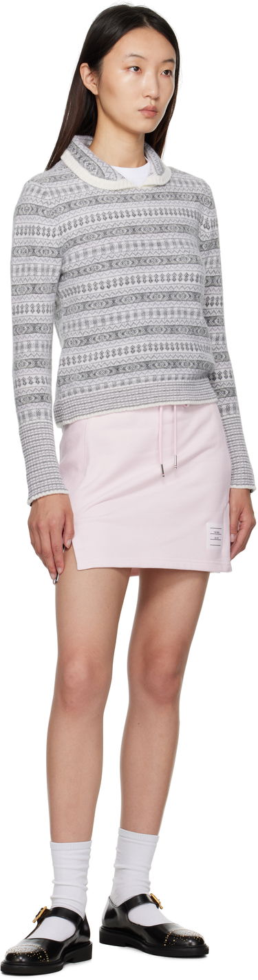 Sweater Thom Browne Thom Browne Wool Flannel & Mohair Jacquard Sweater Grå | FKA497A-Y1029, 3