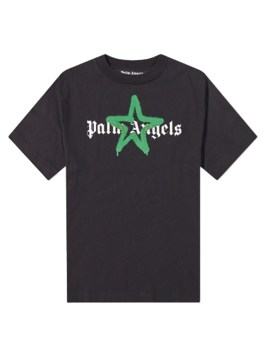 T-shirt Palm Angels Star Sprayed Logo Tee Svart | PMAA001C99JER0241055
