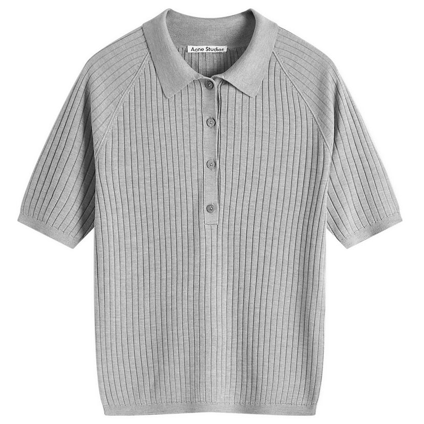 Polotröja Acne Studios Acne Studios Kamanda Knitted Polo Top Grå | A60575-902
