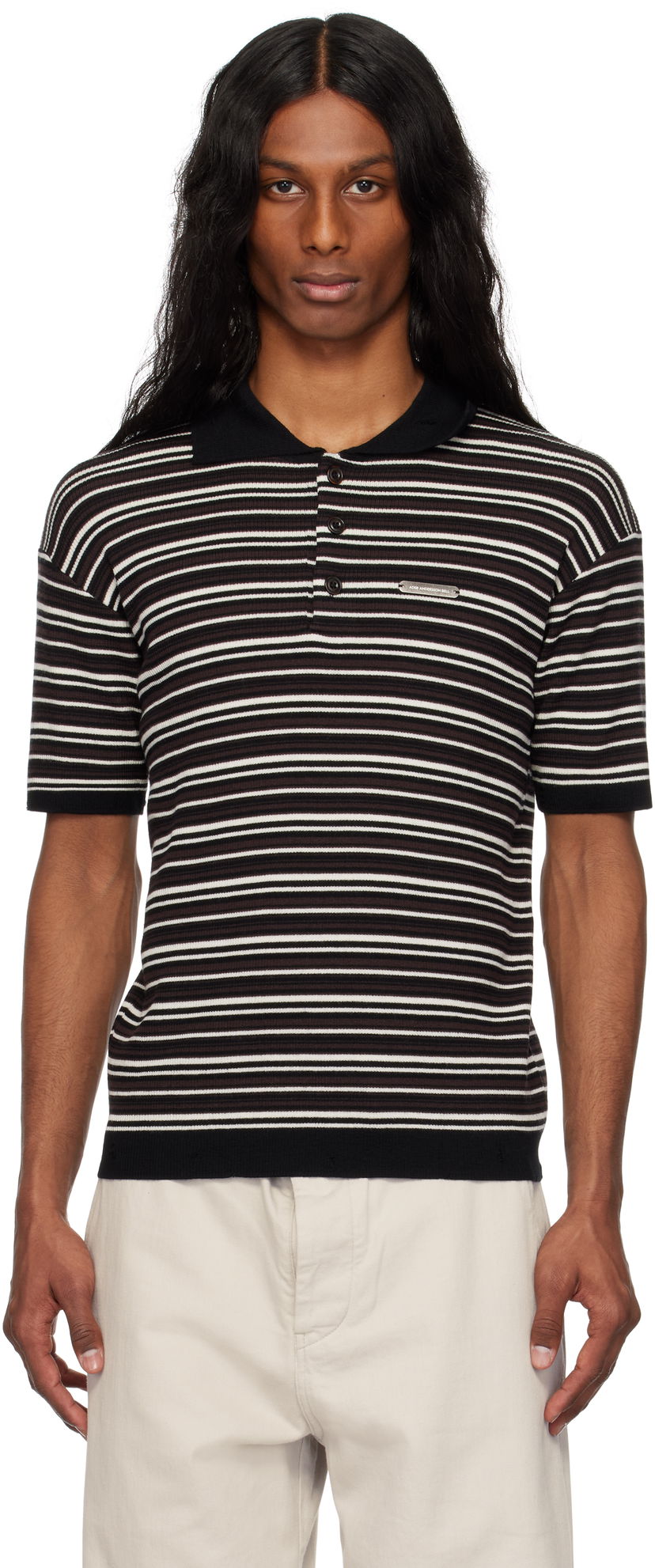 Polotröja Andersson Bell Andersson Bell Striped Sweater Polo Svart | atb1286m
