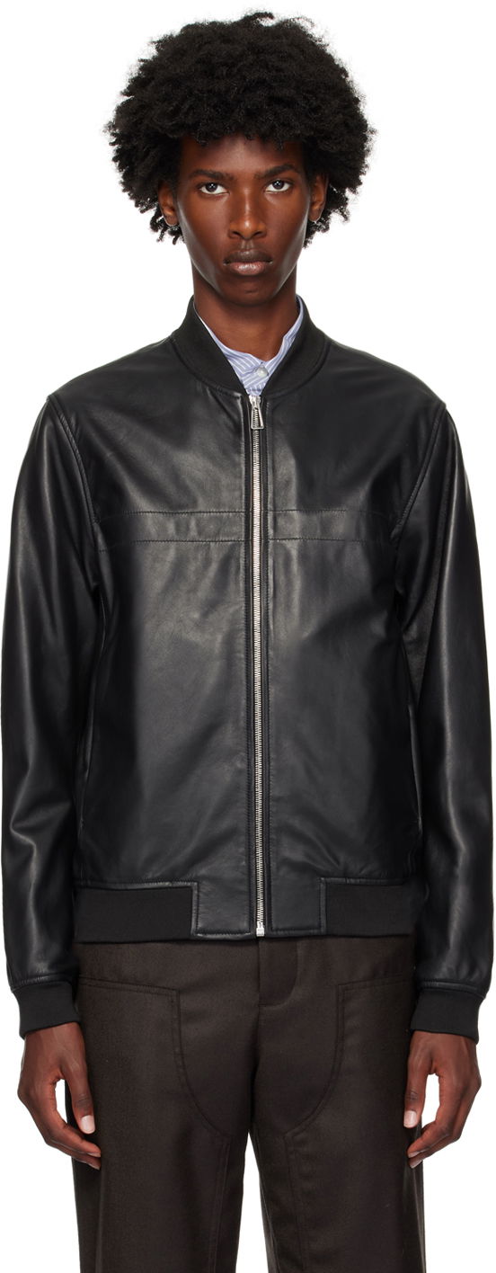 Bomberjacka Paul Smith PS Paul Smith Zip Leather Bomber Jacket Svart | M2R-078ZL-N21450-79, 0