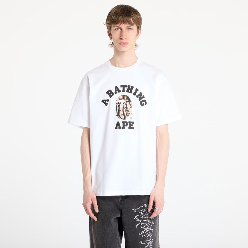 T-shirt BAPE A BATHING APE Trial Camo College Tee Vit | 001TEL301033MWHA