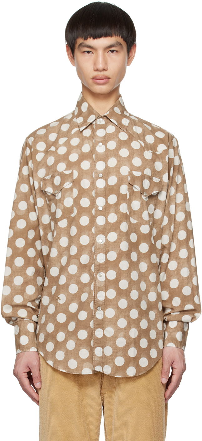 Skjorta ERL ERL Polka Dot Long Sleeve Shirt Brun | ERL06B012