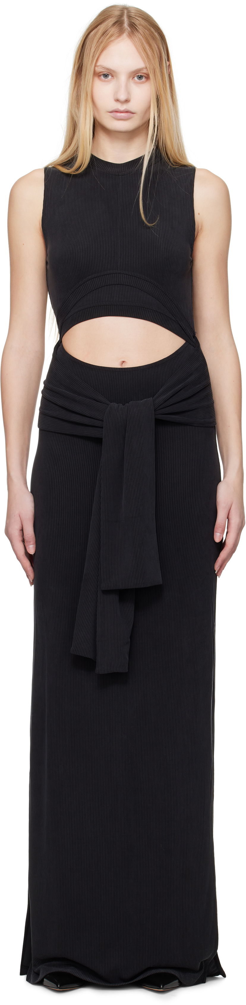 Klä Balmain Balmain Knotted Cutout Maxi Dress Svart | EF1RO125JJ76
