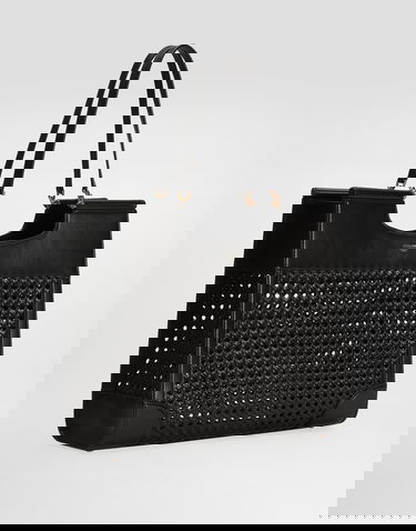 Tygpåse Dolce & Gabbana Dolce & Gabbana Sicily Tote Bag with Straw and Calfskin Weave Svart | BB7727B9S678B956, 2