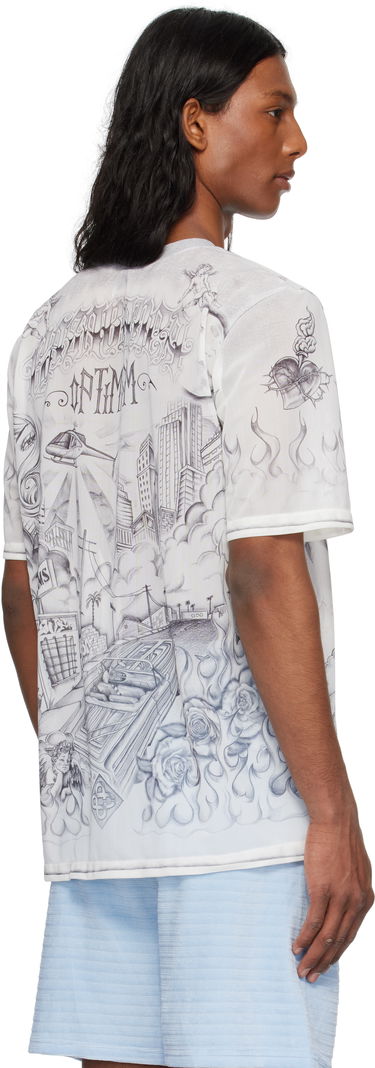 T-shirt Casablanca Casablanca Tattoo Mesh T-Shirt Vit | MS25-TP-071-01, 2