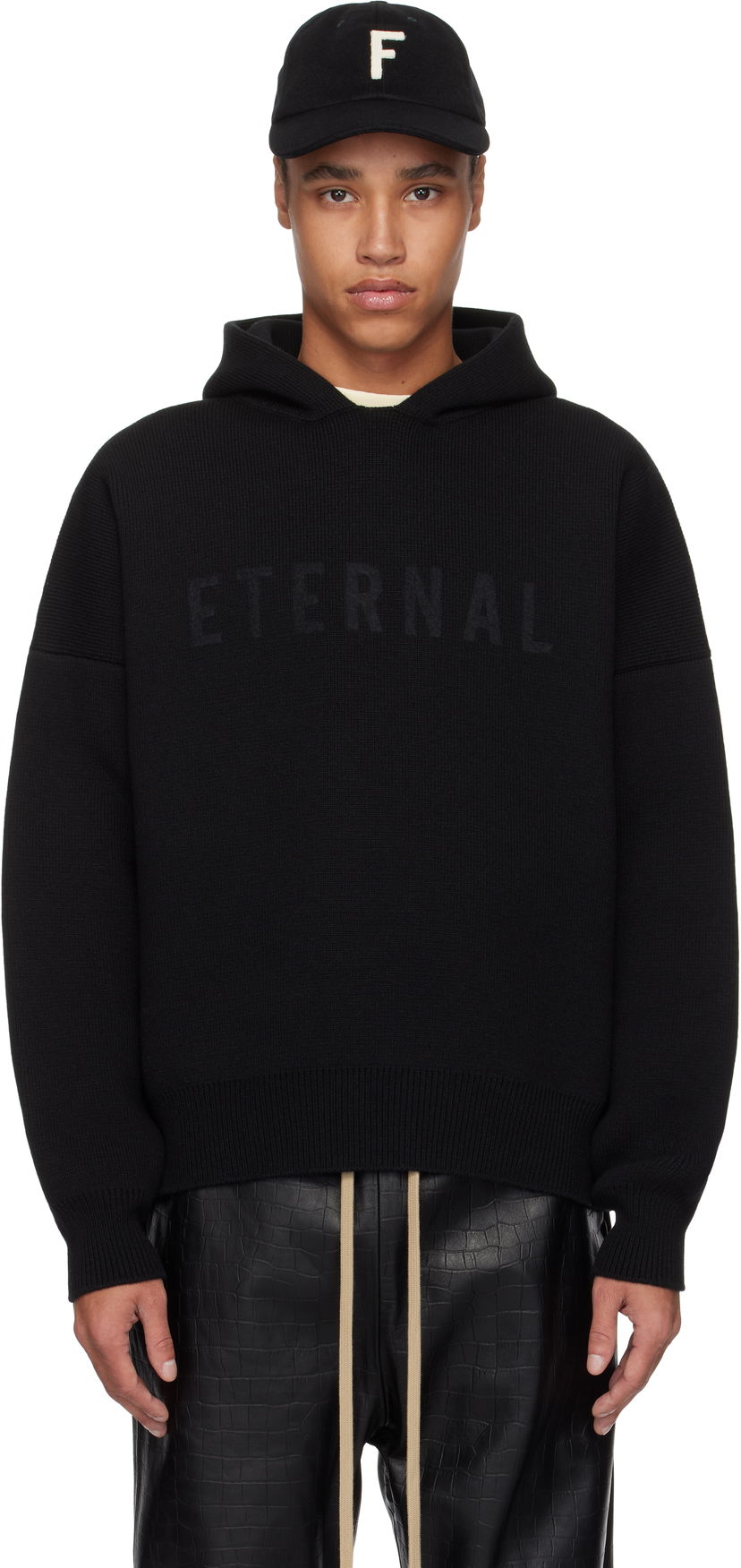 Sweater Fear of God Fear of God 'Eternal' Merino Knit Hoodie Svart | FGE220-2031LAW