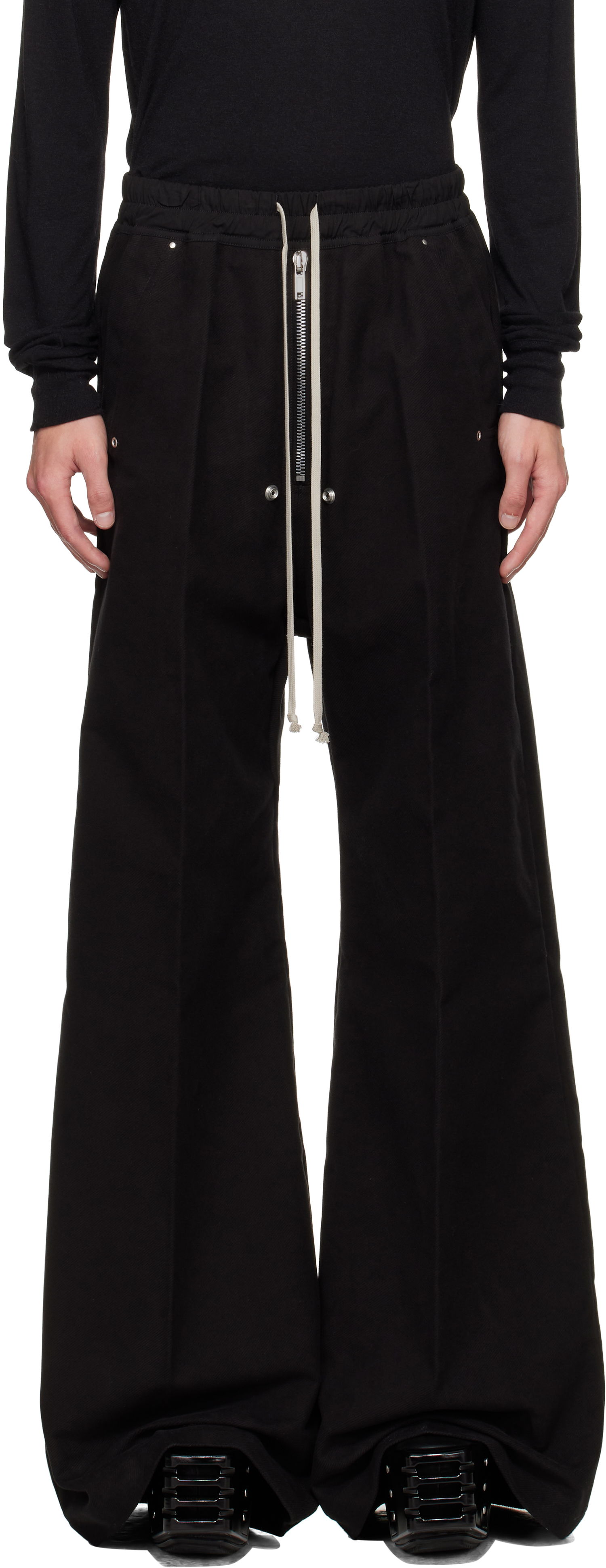 Byxor Rick Owens Rick Owens Concordians Wide Bela Trousers Svart | RU02E1366 TB, 0