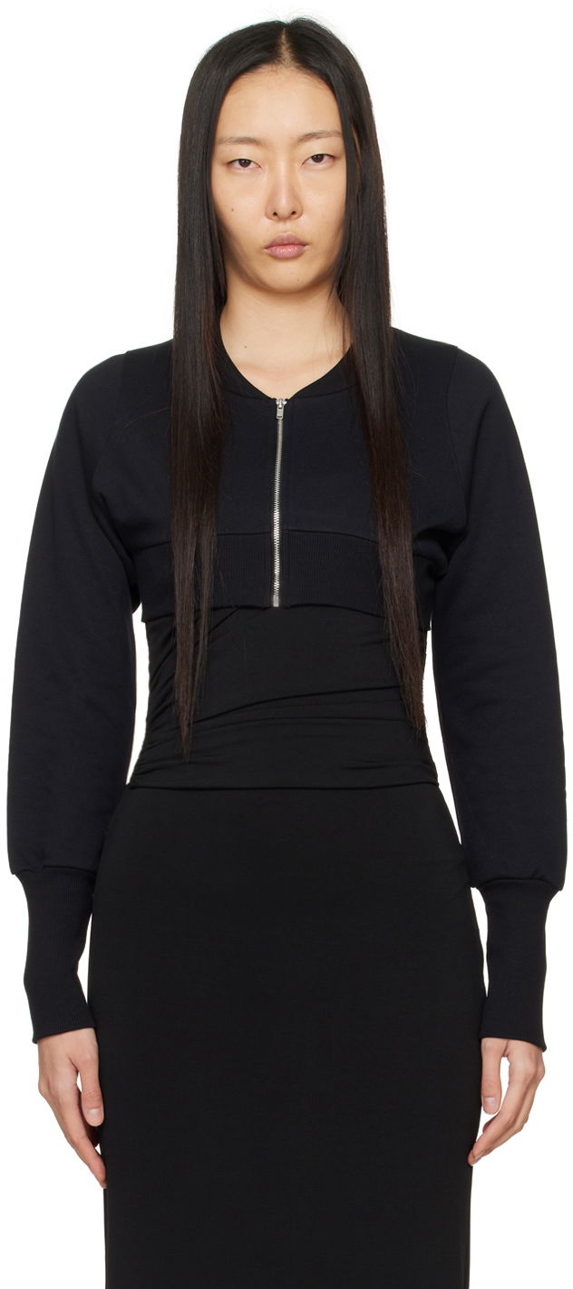 Sweater Miaou Miaou Lana Cropped Sweatshirt Svart | 8016FTBLK