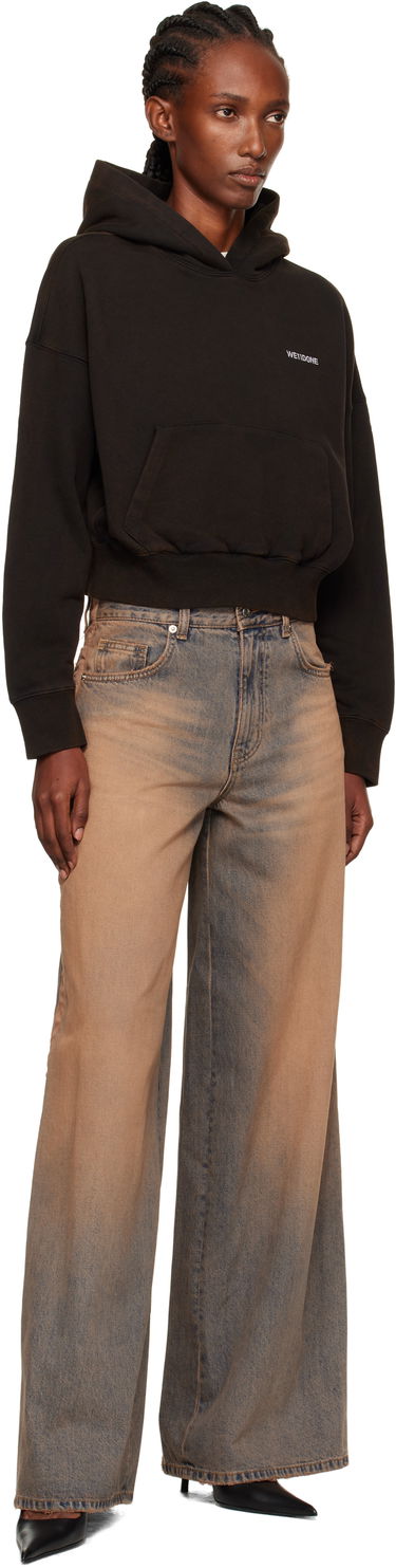 Sweatshirt We11done We11done Cropped Logo Hoodie Svart | WD-TH2-25-830-W-BK, 3