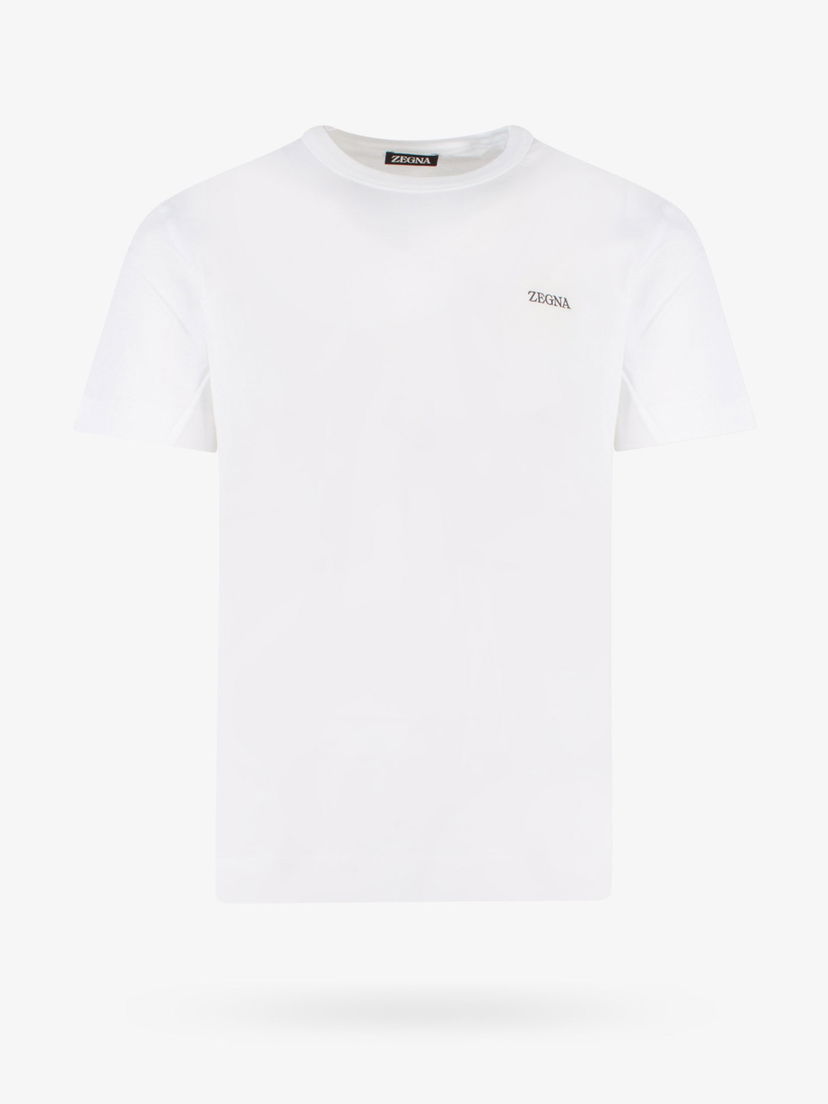 T-shirt ZEGNA Men's White Crew Neck T-Shirt Vit | E7360A5B760N00