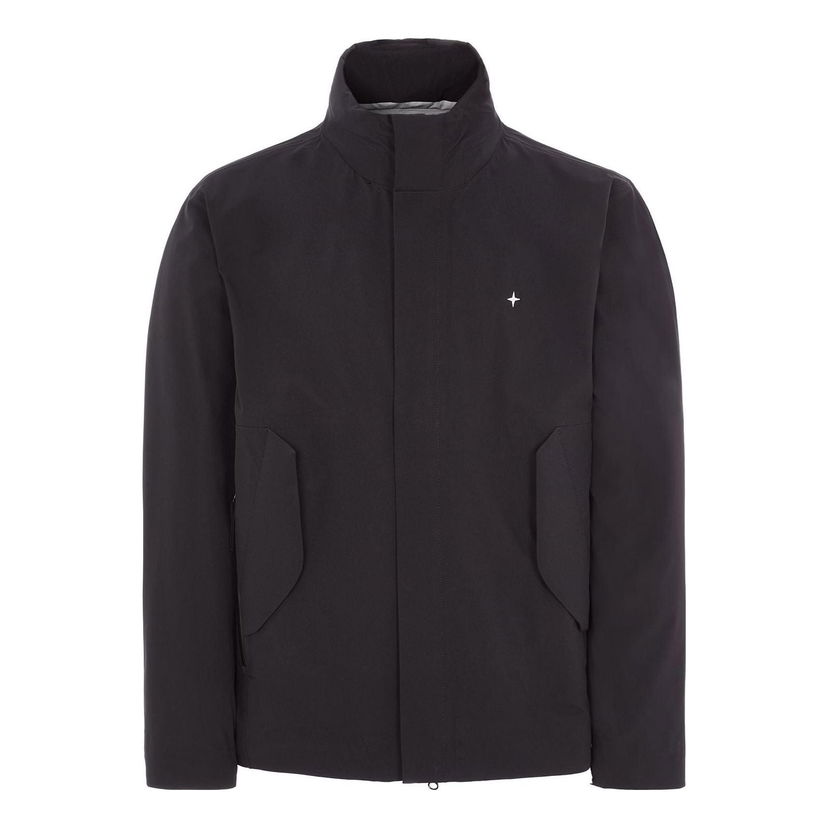 Vindjacka Stone Island Logo Embroidered High-Neck Jacket Svart | 7815417G2-V0029