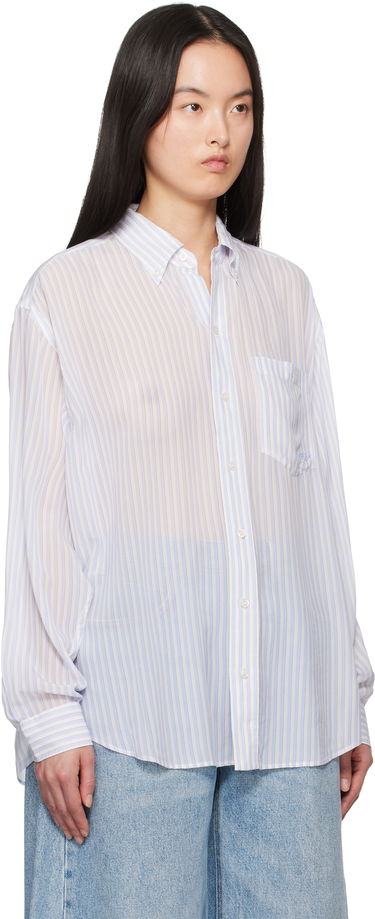 Skjorta Alexander Wang Alexander Wang Oversize Silk Chiffon Shirt Vit | 1WC2251012, 1
