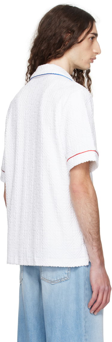 Skjorta Casablanca Casablanca Monogram Jacquard Towelling Short Sleeve Shirt Vit | MPF25-SH-085-01, 2