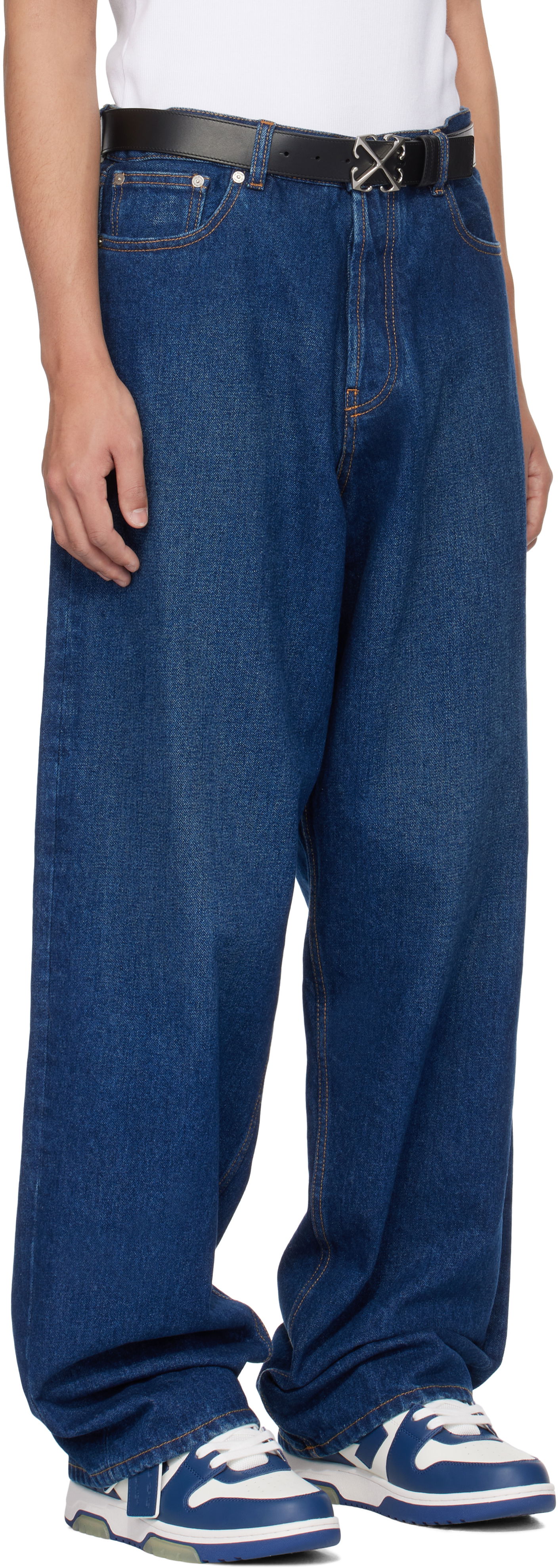 Jeans Off-White Off-White Loose Fit Jeans Blå | OMYA180C99DEN0024400, 1