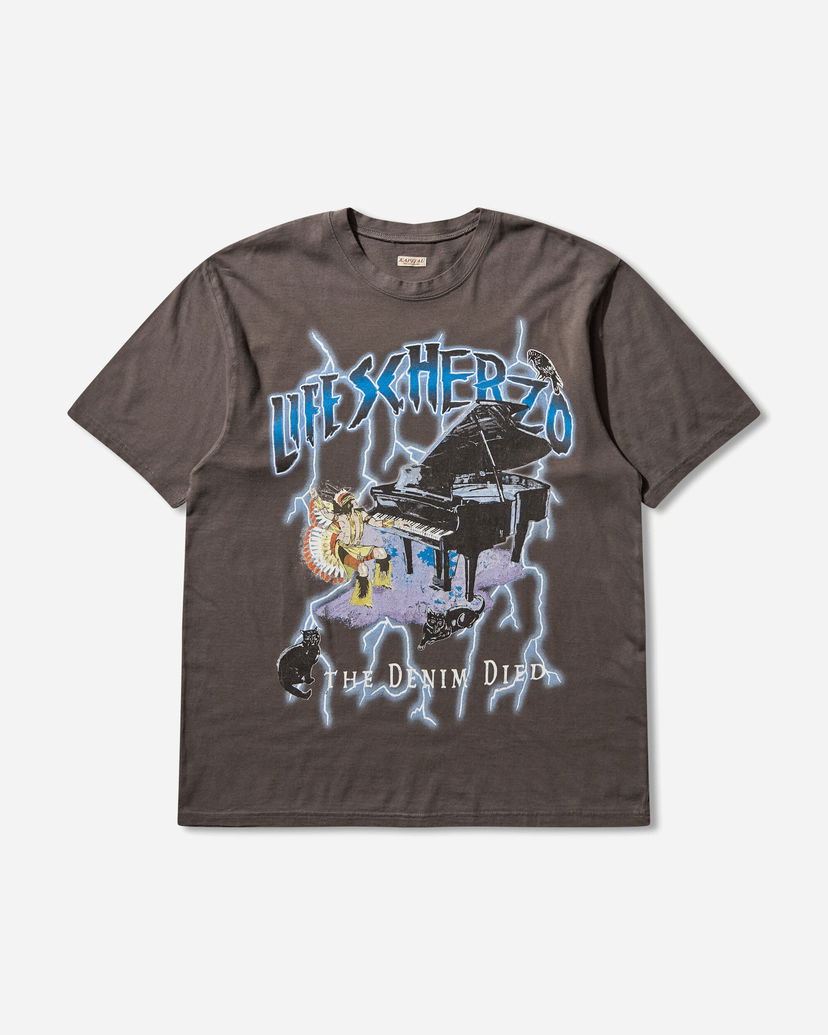 T-shirt KAPITAL Jersey Crew T-Shirt (Lightning Piano) Grå | K2503SC063 IB